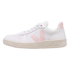 VEJA Women's White-Pink V-10 Low-Top Sneakers Size 5